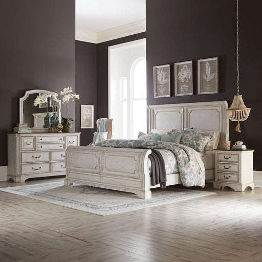 Abbey Road Queen Sleigh Bed, Dresser & Mirror, Night Stand image