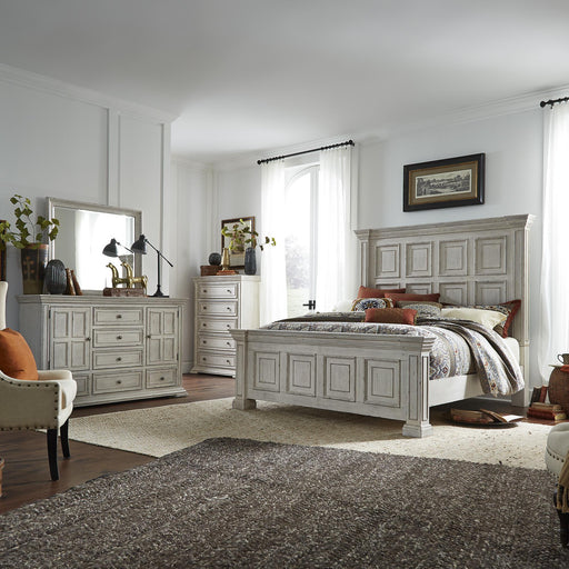 Big Valley Queen Panel Bed, Dresser & Mirror, Chest image