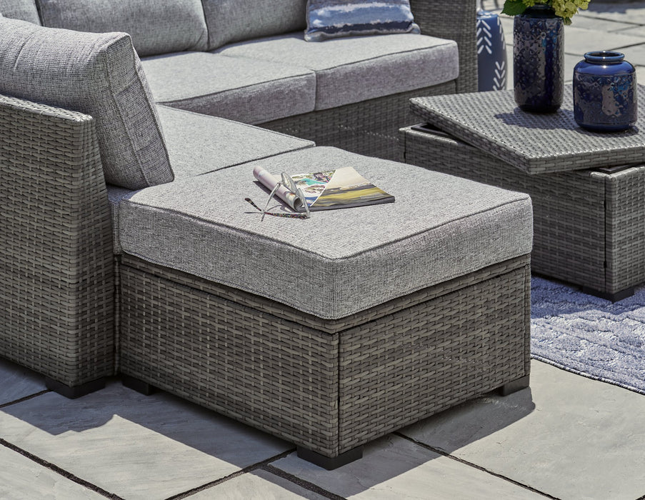 Petal Road Outdoor Loveseat Sectional/Ottoman/Table Set (Set of 4)