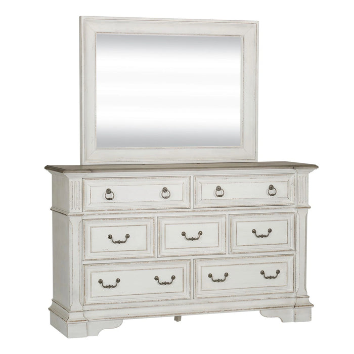 Abbey Park Uph Sleigh Bed, Dresser & Mirror, Night Stand image