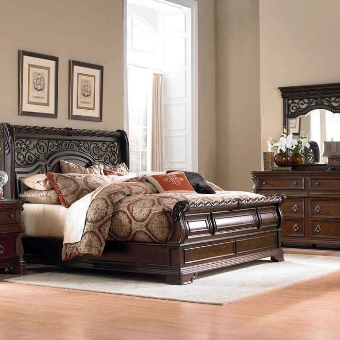 Arbor Place King Sleigh Bed, Dresser & Mirror, Chest image