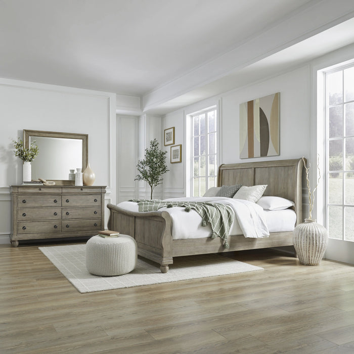 Rustic Traditions King California Sleigh Bed, Dresser & Mirror image