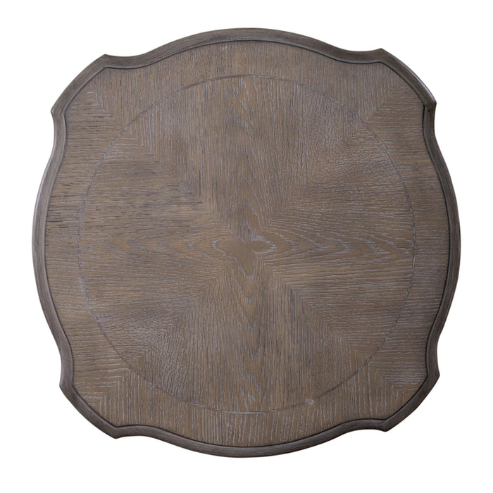 Magnolia Manor Round Accent Table in Antique White Base w/ Weathered Bark Tops image