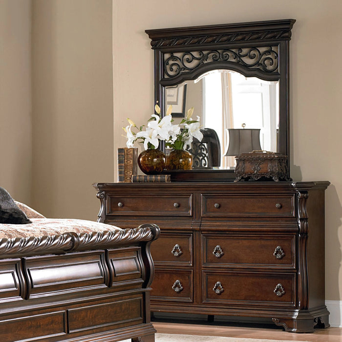 Arbor Place Sleigh Bed, Dresser & Mirror, Chest, Night Stand image