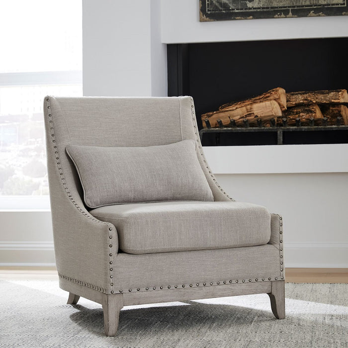 Liberty Furniture Harlequin Upholstered Accent Chair in Weathered Linen