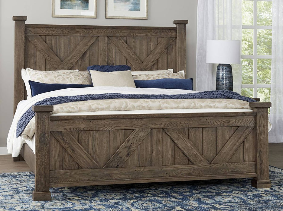 Vaughan Bassett Yosemite Cal King Panel Bed in Smoke