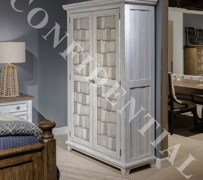 Liberty Furniture River Place Armoire in Riverstone White and Tobacco image